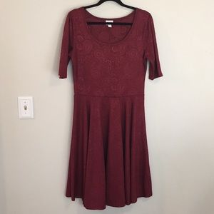 LuLa Roe Nicole (thicker fabric) NWOT Burgundy